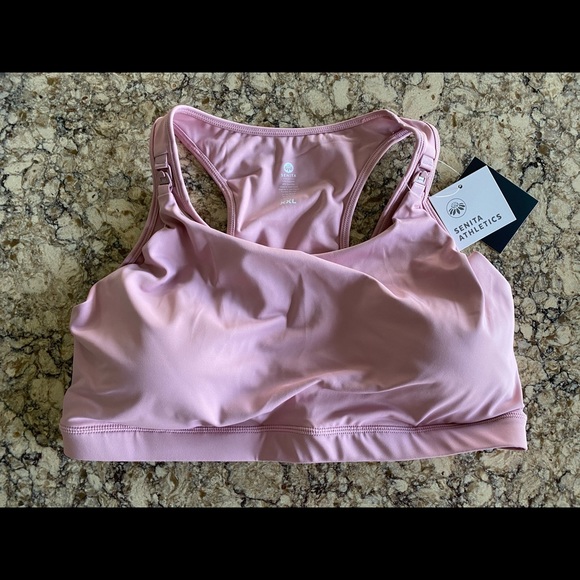 Senita Nursing Breastfeeding Sports Bra Go With The Flow XXL Blush - Picture 2 of 3